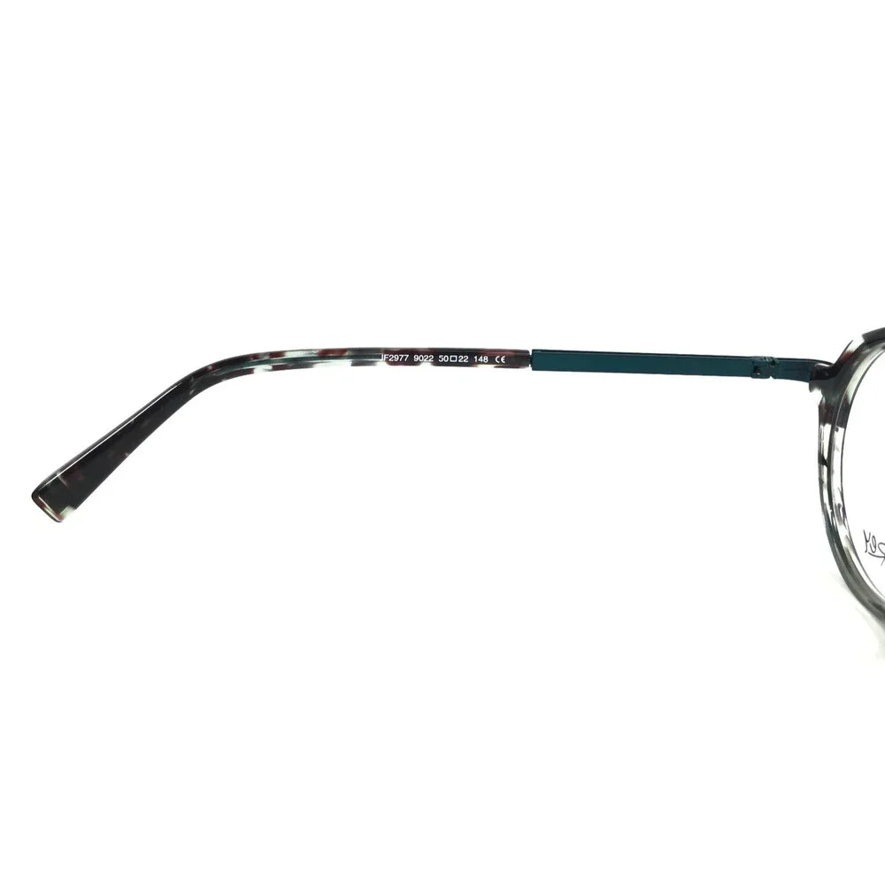 J. F. Rey Eyeglasses Frames JF2977 9022 Green Tortoise Round Full 50-22-148